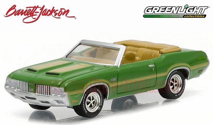 グリーンライト バレット・ジャクソン#1 1970 オールズモビル カトラス 442 グリーン 1:64 - レッドラインコレクティブルズ