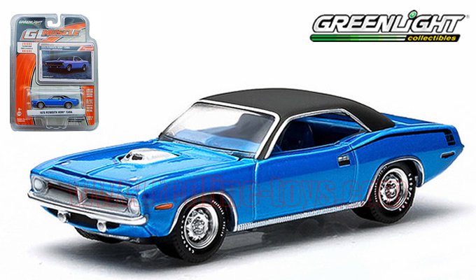 グリーンライト GL MUSCLE 1970 プリムス HEMI クーダ ブルー 1:64