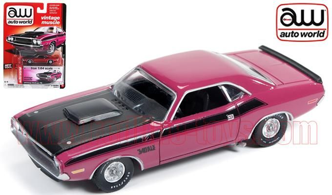 Autoworld 1970 ダッジ チャレンジャー T/A ピンク 1:64