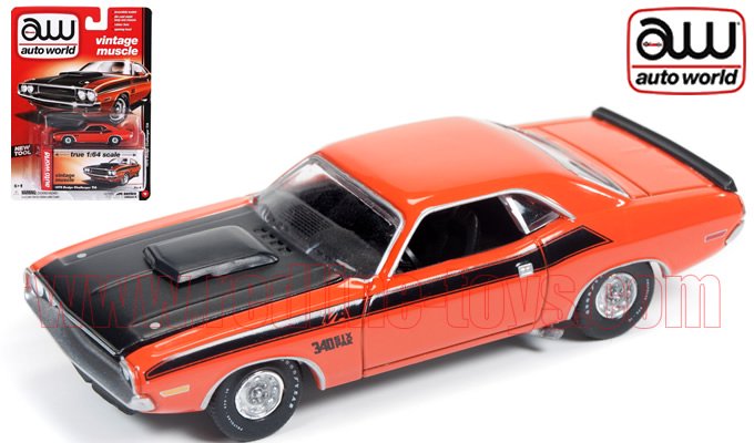 Autoworld 1970 ダッジ チャレンジャー T/A オレンジ 1:64 - レッド