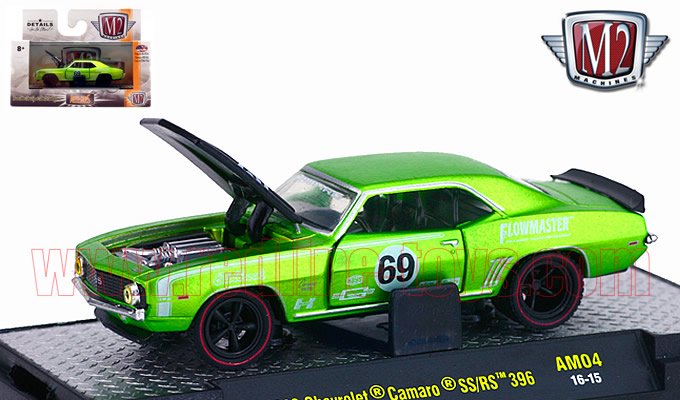 M2 Auto-Mods#4 1969 シボレー カマロ SS/RS 396 グリーン 1:64