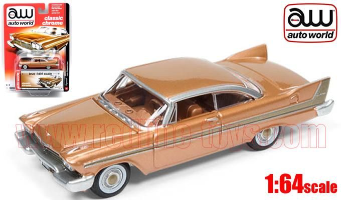 Autoworld 1958 プリムス フューリー HT オレンジ 1:64 - レッドライン