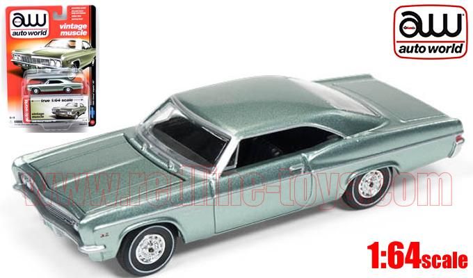 Autoworld 1966 シボレー インパラ SS HT グリーン 1:64 - レッドラインコレクティブルズ