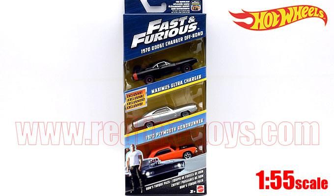 HW ワイルド・スピード 劇中車3台セット チャージャー（オフロード）/チャージャー/ロードランナー 1:55 - レッドラインコレクティブルズ