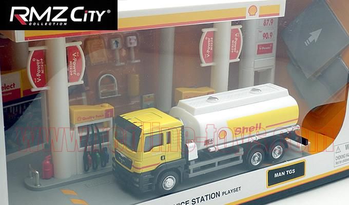 RMZ City　シェル　ガスステーション RMZ CITY ジオラマ SHELL サービスステーション w/ タンカー 1