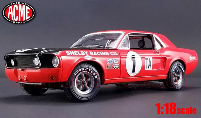 ACME 1968 Jerry Titus シェルビー GT350 レッド 1:18 - レッドライン