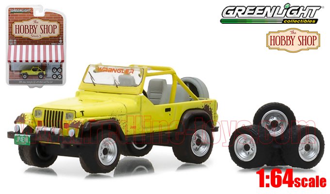 グリーンライト HobbyShop #3 1991 ジープ YJ w/ ホイールu0026タイヤ 1:64 - レッドラインコレクティブルズ