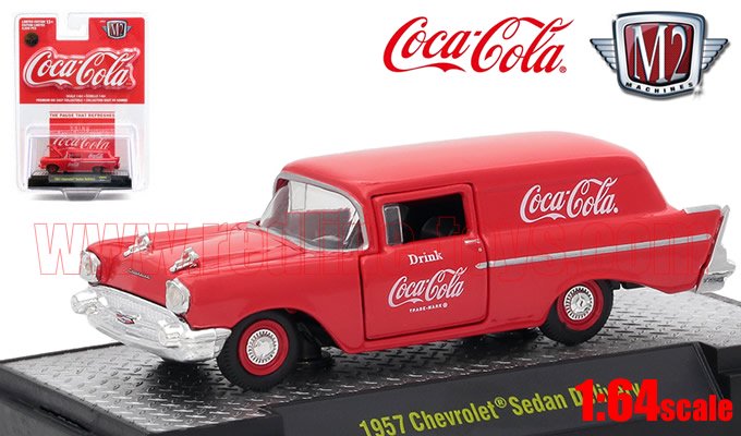 M2 コカ・コーラ #2 1957 シボレー セダン デリバリー レッド 1:64