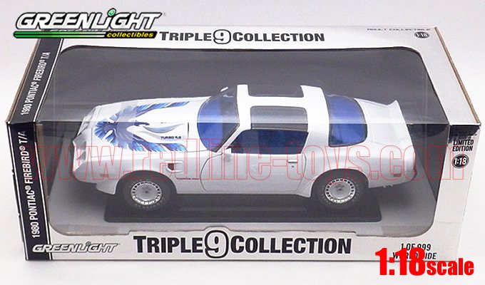 グリーンライト 1980 ファイヤーバード トランザム 4.9ターボ White/Blue Bird 1:18 1of999 -  レッドラインコレクティブルズ