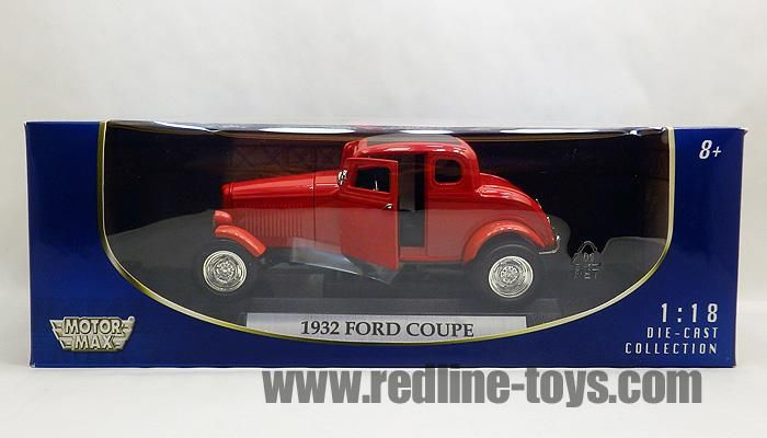 モーターマックス 1932 フォード クーペ レッド 1：18 - レッドライン