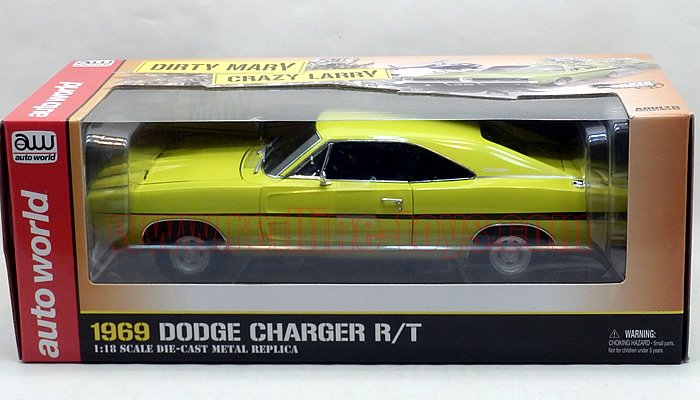 オートワールド 1969 ダッジ チャージャー R/T ”Dirty Mary Crazy Larry” 1:18 - レッドラインコレクティブルズ