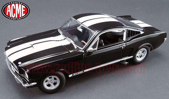 ACME 1965 シェルビー GT350 ブラック/ホワイトストライプ 1:18