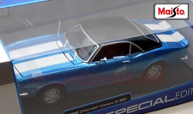 マイスト 1968 シボレー カマロ Z/28 ブルー/ブラックルーフ 1:18