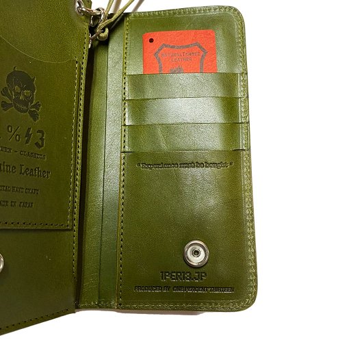 □1%13_1% AUTHENTIC LEATHER LONG WALLET SAGE GREEN□ - FUUDOBRAIN