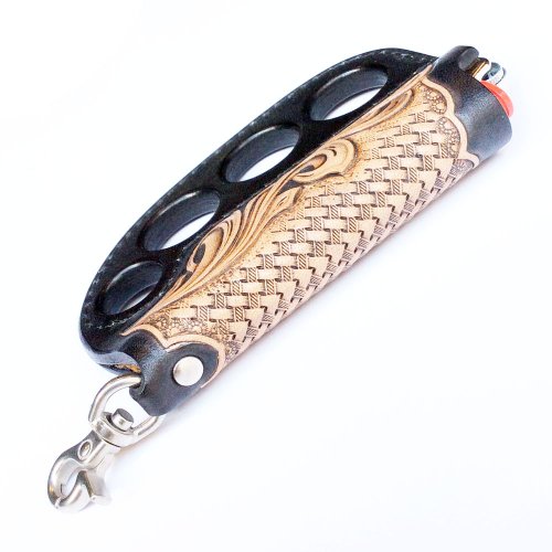 ■【blackmeans】74TAC241-1 CARVING KNUCKLE LIGHTER CASE BLACK / TAN■ -  FUUDOBRAIN ONLINE STORE