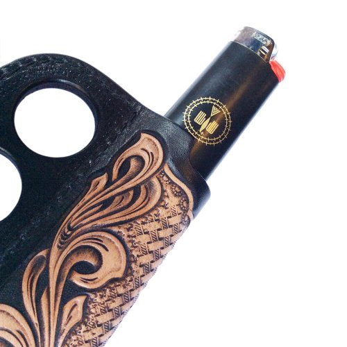 ■【blackmeans】74TAC241-1 CARVING KNUCKLE LIGHTER CASE BLACK / TAN■ -  FUUDOBRAIN ONLINE STORE