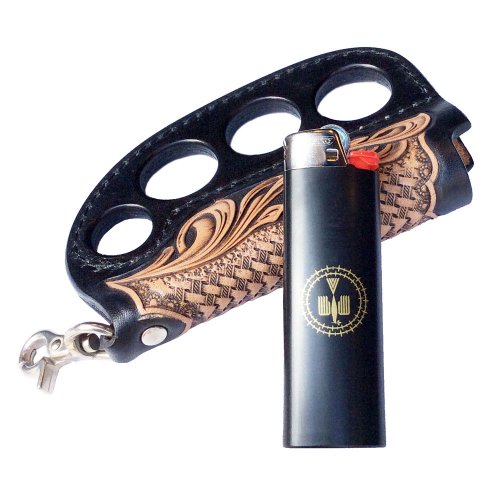 ■【blackmeans】74TAC241-1 CARVING KNUCKLE LIGHTER CASE BLACK / TAN■ -  FUUDOBRAIN ONLINE STORE