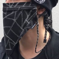 ■FUUDOBRAIN_CROSS CUT FACE GUARD MASK with STRAP■