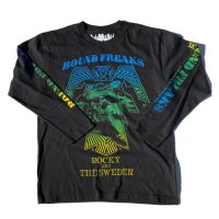 <img class='new_mark_img1' src='https://img.shop-pro.jp/img/new/icons13.gif' style='border:none;display:inline;margin:0px;padding:0px;width:auto;' />■ROCKY & THE SWEDEN_BOUND FREAKS LONG SLEEVE T SHIRT BLACK / GRADATION■