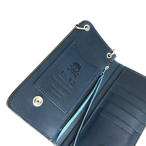 ■1%13_1% AUTHENTIC LEATHER LONG WALLET BLUE■ - FUUDOBRAIN ONLINE STORE