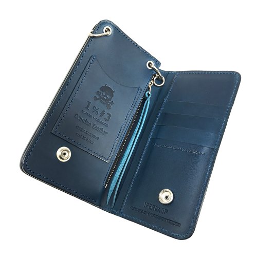 ■1%13_1% AUTHENTIC LEATHER LONG WALLET BLUE■ - FUUDOBRAIN ONLINE STORE