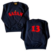 <img class='new_mark_img1' src='https://img.shop-pro.jp/img/new/icons13.gif' style='border:none;display:inline;margin:0px;padding:0px;width:auto;' />■HANG_［SATAN CANDLE］crewneck sweat / red flocking■