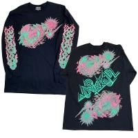 NO MAD NUMSKULL_FIRE STARTER  long sleeve t shirt black / pink
