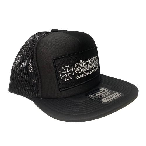 □FUUDOBRAIN_logo high crown flat visor mesh cap
