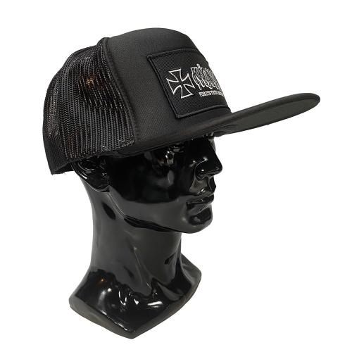 □FUUDOBRAIN_logo high crown flat visor mesh cap