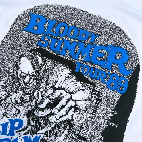 □LIP CREAM + OUTO / Bloody summer tour T shirt white blue