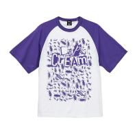 <img class='new_mark_img1' src='https://img.shop-pro.jp/img/new/icons13.gif' style='border:none;display:inline;margin:0px;padding:0px;width:auto;' />LIP CREAM_GOKIBURI raglan sleeve T shirt white / violet