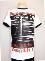 ■IIZAWA_HAVE YOU BRACED YOURSELF FOR DEATH? T SHIRT BLACK TRIM■