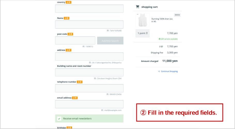 fill in the required fields