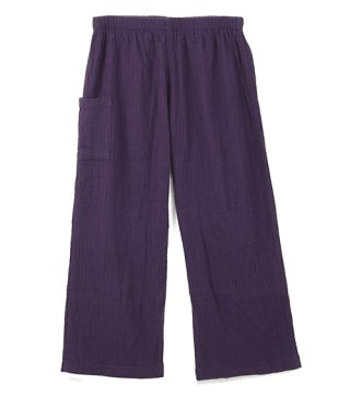 ダブルガーゼ パンツ 丈短 京紫色 | きょうむらさきいろ