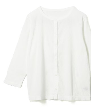 自然シボ 七分袖 カーディガン ホワイト / Mのみの商品画像