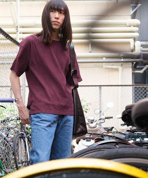 自然シボ メンズTシャツ | バーガンディ - 楊柳生地 専門店 山城 自然シボ メンズTシャツ | バーガンディ - 楊柳生地 専門店 山城