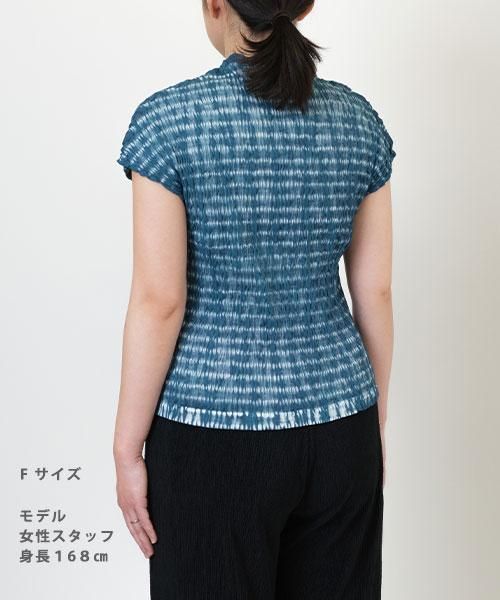 形態安定加工 絞り プリーツシャツ | セージ - 楊柳生地 専門店