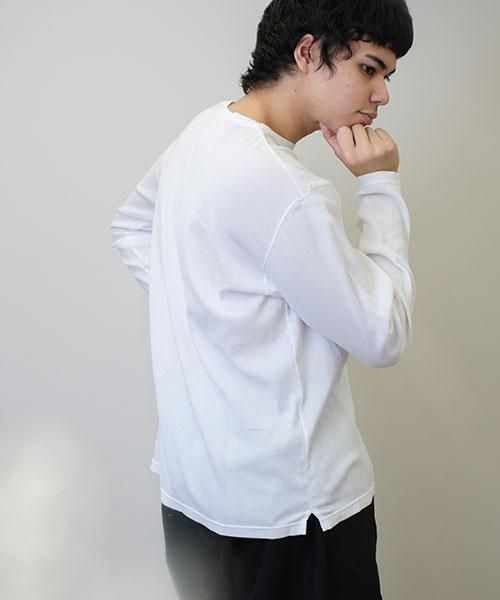 メンズ ロングスリーブ Tシャツ | ホワイト - 楊柳生地 専門店 山城