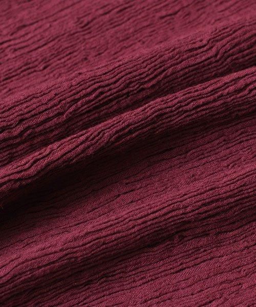 形態安定加工 プリーツワイドパンツ | ボルドー - 楊柳生地 専門店