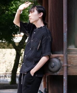 京都山城　京ちぢみ　プリーツシャツ　半袖Tシャツ カットソー トップス - 楊柳生地 専門店 山城 ネットショップ