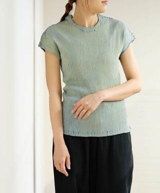 京都山城　京ちぢみ　プリーツシャツ　半袖Tシャツ カットソー プリーツ シャツ - 楊柳生地 専門店 山城 ネットショップ