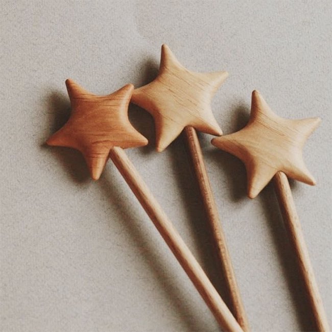 木製 星型 マジックワンド 魔法の杖 By Tateplota 木のおもちゃ ベビーギフト 出産祝い 知育玩具 木製オブジェ