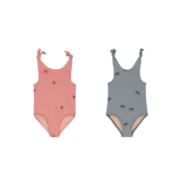 Swimsuit Roberta (Blush pink/Grey blue)(18m-2y) by Studio Boheme