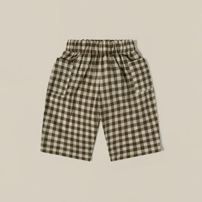 <img class='new_mark_img1' src='https://img.shop-pro.jp/img/new/icons58.gif' style='border:none;display:inline;margin:0px;padding:0px;width:auto;' />【再販予約/4月第1週入荷】【送料無料】Olive Gingham Fisherman Pants (1-2y/2-3y) by organic zoo OZSS23