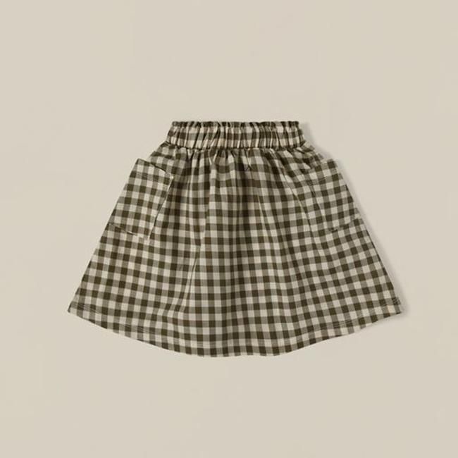<img class='new_mark_img1' src='https://img.shop-pro.jp/img/new/icons14.gif' style='border:none;display:inline;margin:0px;padding:0px;width:auto;' />【送料無料】Olive Gingham Tutti Skirt (1-2y/2-3y) by organic zoo OZSS23