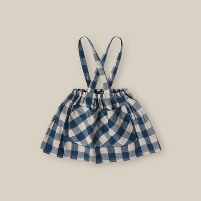 ̵Pottery Blue Gingham Maker Crossback Skirt (1-2Y, 2-3Y, 3-4Y) by organic zoo OZSS24