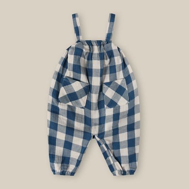 Pottery Blue Gingham Artisan Jumpsuit (6-12M,1-2Y, 2-3Y, 3-4Y 