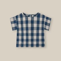 ̵Pottery Blue Gingham Boxy T-Shirt  (6-12M, 1-2Y,2-3Y,3-4Y) by organic zoo OZSS24