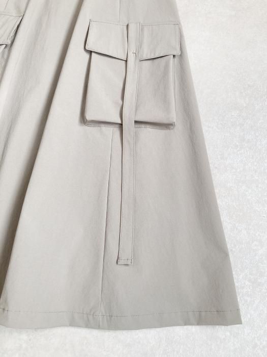 MHL 美品 23ss ソフトデンスコットン フレアスカート 1 ライトグレー MHL 美品 23ss ソフトデンスコットン フレアスカート 1 ライト