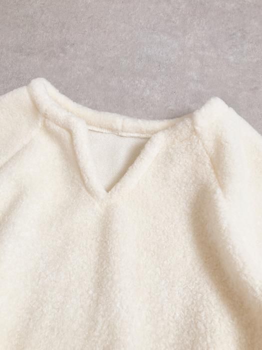 ボアニットプルオーバー（オフホワイト） - 大人フェミニン